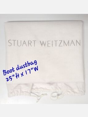 Stuart Weitzman White & Silver XL Dust Bag for Boots & Purses